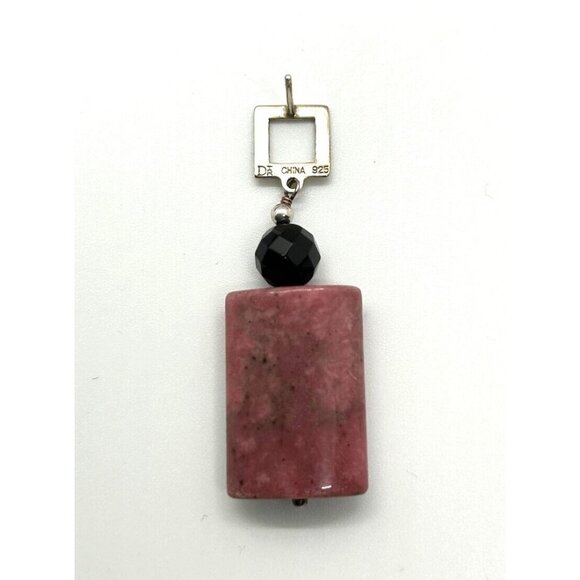 Rose Quartz Onyx Necklace Earrings Sterling Sliver Clasp Natural Stone - Picture 6 of 7